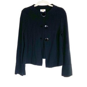 Talbots Cotton Black Long Sleeve Winter Sweater Cardigan